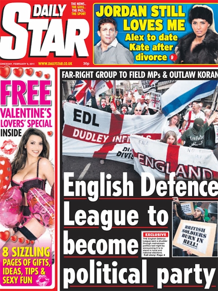 Daily Star-Titel: English Defence League to become political party